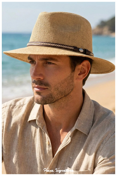 PIECE SIGNATURE Unisex Standard Size Paper Straw Beach Hat - Summer Hat with ...