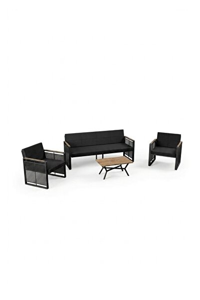 UPSTYLE Maris Bahçe Balkon Oturma Takımı | Metal Karkas, 3+1+1 Koltuk, Antras...