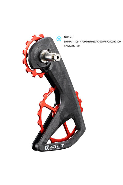 RYET R7000 5-SPOKE RED RS Ceramic Oversized Derailleur Pulley Wheel 13T-19T P...