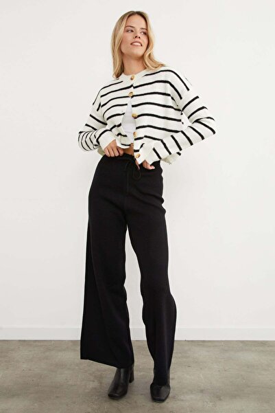Fulla Moda Palazzo-Strickhose mit elastischem Bund