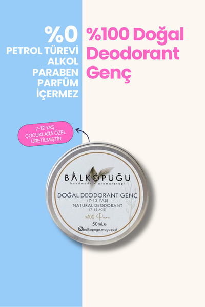 Balköpüğü %100 Doğal Deodorant Genç 7-12 Yaş Çocuklara Uygun Ter Kokusu Önley...