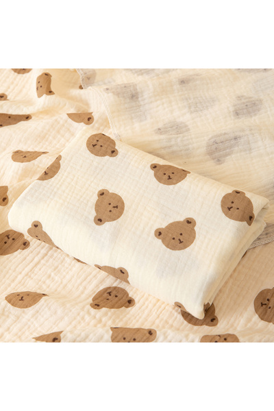 Choice5 80 by 80cm Orange Bear 1 Piece of Baby Double-Layer Swaddle Blanket, ...