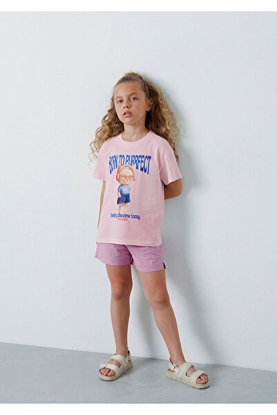 Mavi Cat Printed Pink T-Shirt Loose Fit / Relaxed Fit 7610466-91487