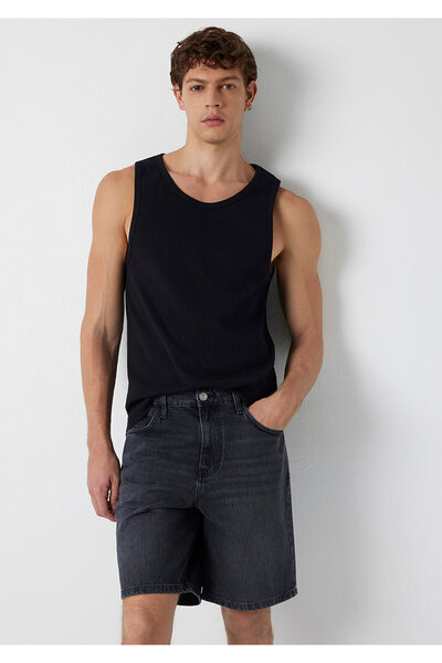 Mavi Ribbed Black Athlete T-Shirt Fitted / Body-Fitting Cut 0613475-900