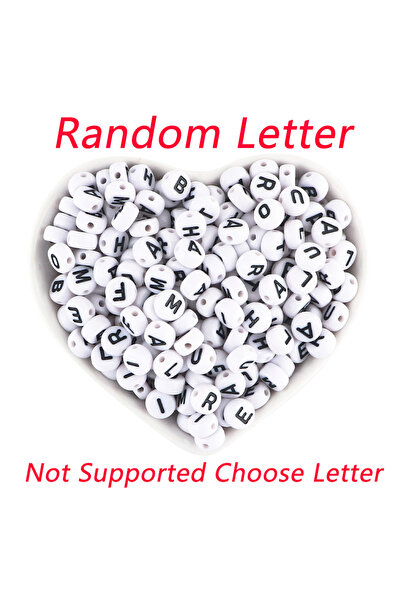 Choice29 100pcs Random mix 50/100/200pcs/Lot 7x4mm White A-Z Round Alphabet A...
