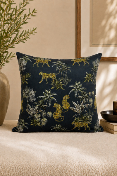 ASDİVA Cheetah Pattern among Savan Stars Digital Print Decorative Throw Pillo...