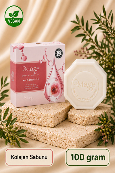 Mage Cosmetics Mage Doğal Kolajen Güzellik Sabunu 100 gram 1 adet hediyelik k...