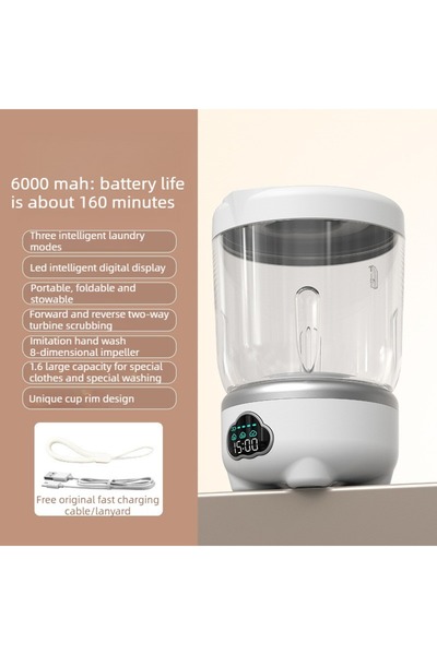 Choice WHITE 1.6L Foldable Mini Washing Machine Portable Home Clothes Socks U...