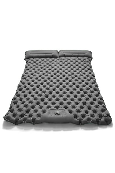 Choice Gray Outdoor Camping Double Inflatable Mattress Extra Wide Sleeping Pa...
