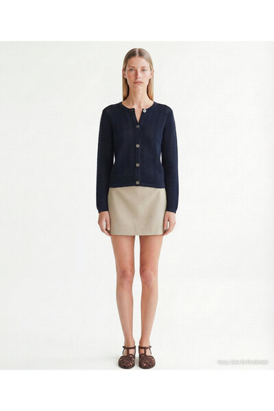 Yargıcı Regular Crew Neck Long Sleeve Cardigan