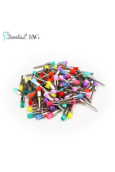 Choice Flat-Colorful 100pcs/Bag Disposable Dental Polisher Nylon Bristle Brus...