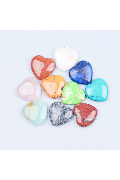 Choice mix 10 pcs 10/20/30PCS 20MM Heart Shape Stone Crystal Amethyst Love He...