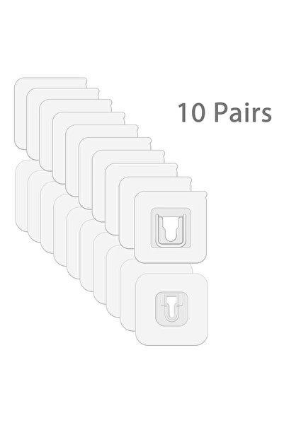 Choice 10 Pairs 10 Pairs Strong Sticky Hung Double Sided Patch Hook Buckle Tr...