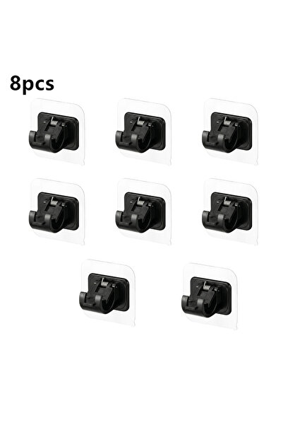 Choice6 8PCS Black Set of 2/4/8 Self Adhesive Hooks Punch-free Curtain Rod Cl...