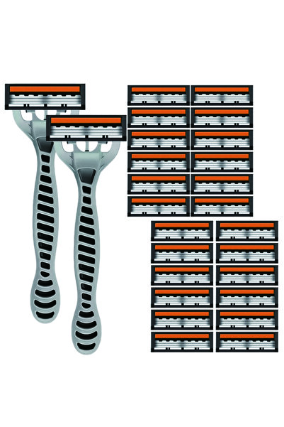 Choice8 2 handle 24 blades 3-Layer Razor Head Manual Shaver, Blade Razor Safe...