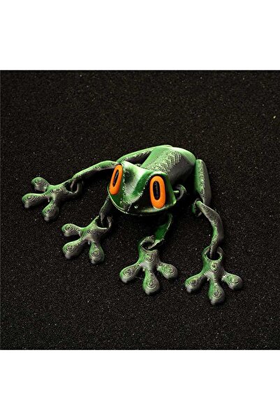 Choice1 Black and green 3D Printed Magnetic Articulated Frog Fidget Toy Cute ...