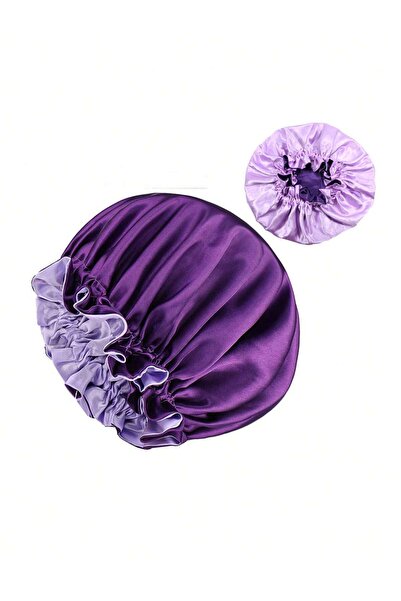 Choice1 purple 1pc Two Tone Satin Hat Silk Bonnet for Sleeping Satin Bonnets ...