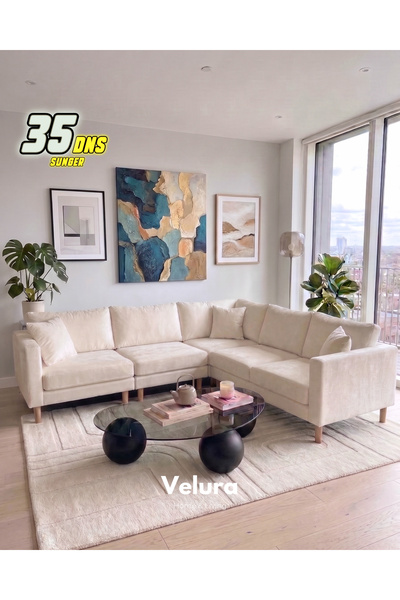 Velura Home & Living Armin Akıllı 5 Modül Köşe Koltuk Takımı & Modern Modüler...
