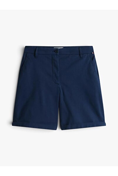 Tommy Hilfiger CO BLEND GMD CHINO SHORT Kadın Mavi Şort - WW0WW42457