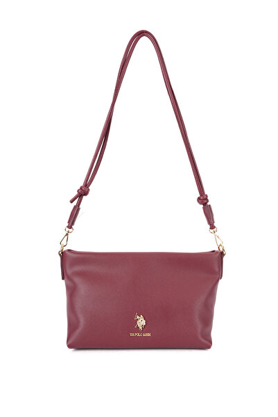 U.S. Polo Assn. حقيبة كتف نسائية باللون الأحمر الداكن Us26587
