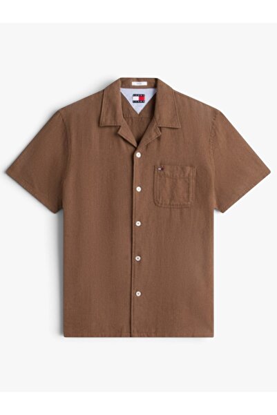 Tommy Hilfiger تي شيرت رجالي TJM REG LINEN BLEND CAMP SS EXT DM0DM23058-THGVM
