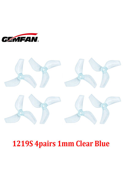 Choice 1mm Clear Blue 4Pairs Gemfan 1219S 31mm 3-Blade PC Propeller 1mm For M...