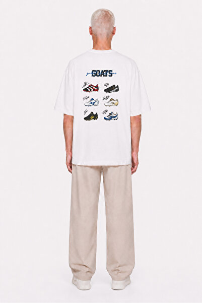 Respire Men's Goats Printed Oversize T-Shirt Ecru