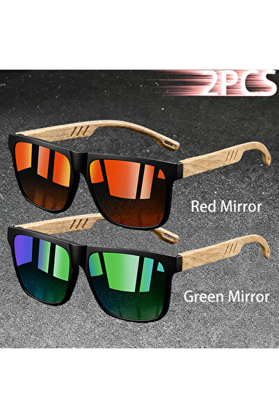Choice11 نظارات شمسية عصرية مربعة الشكل من GreenMirror-RedMiror للرجال والنسا...