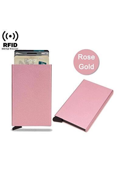 choice2 Rose God Rfid Holder Metal Thin Slim Smart Wallet Men Women Wallets P...