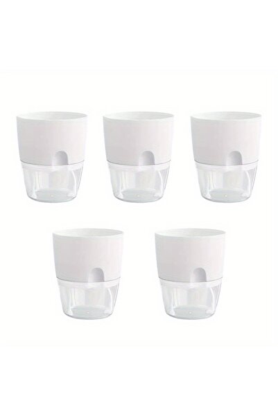 Choice 5Pcs-White 5/10Pcs Self Watering Plastic Flower Pot Double Layer Hydro...