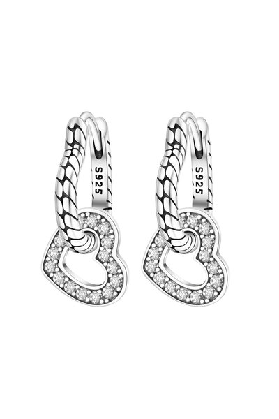 Choice OTE4014 Orstarry S925 Sterling Silver Earrings Double Love Heart Earri...