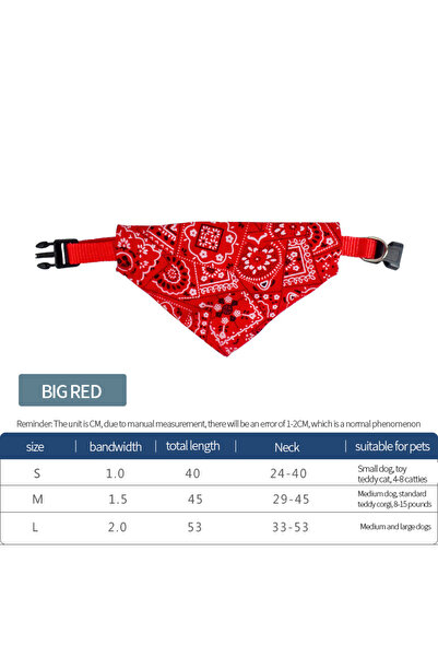 Choice S Red scarf Pet Triangle Scarf Cat Dog Saliva Towel Printed Pets Dog C...