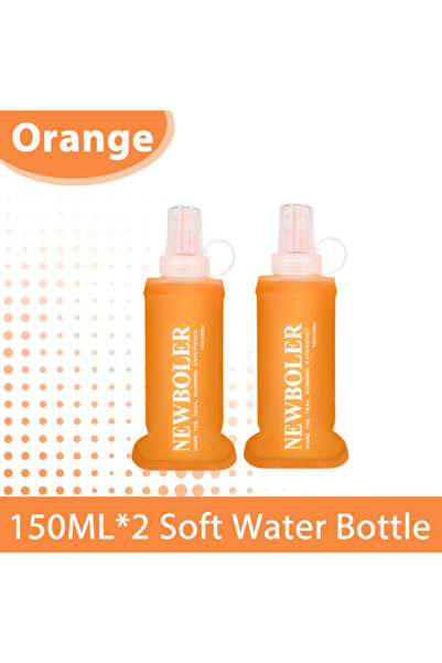 Choice BOT200-150-ORA-2 150/250/500ml Water Bottle TPU Folding Soft Flask Out...