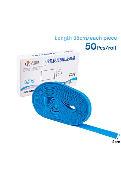 Choice One Size 50Pcs Pre Cut Eastic Disposable Tourniquet First Aid Medical ...