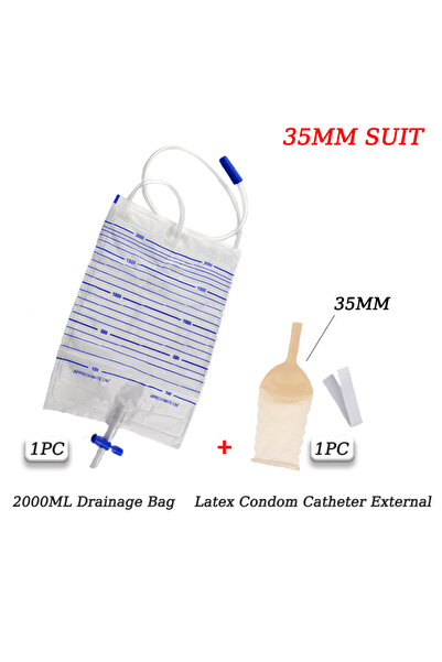 choice2 35mm Suit 1 Set 2000ML Urine Collection Bag Drainage Bag Catheter Bag...