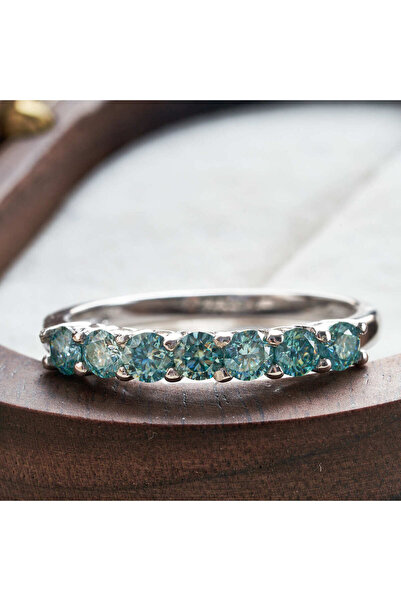 Choice 8 blue color 0.7CT D Color VVS1 EX Round Moissanite Ring 925 Sterling ...