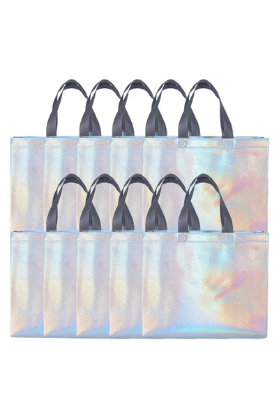 Choice 32X27X10cm 10PCS 10/20PCS Silver Reusable Gift Tote Bag for Bridesmaid...