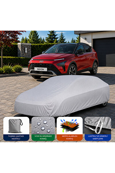 COCEM Hyundai Bayon Premium Araç Brandası Su Geçirmez UV Korumalı Gri 2021-2026