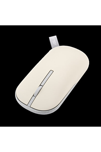 ASUS Mouse wireless MD100 BT 5.0 și 2.4GHz, Culoare Oat Milk, cu husă inclusă