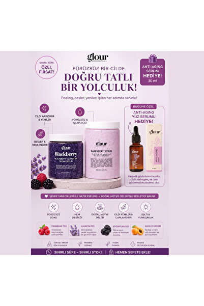 GLOUR Blackberry Lavender & Raspberry Sugar Scrub 2Pcs |   Cellulite Strawber...