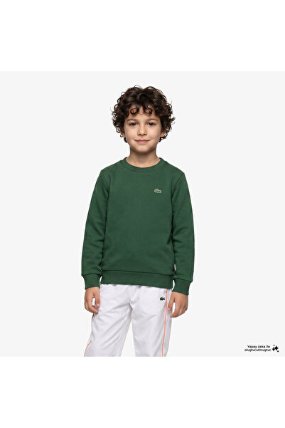 Lacoste Çocuk Bisiklet Yaka Yeşil Sweatshirt