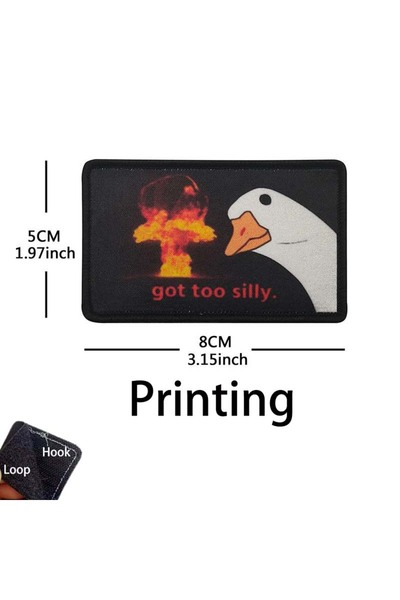 Choice1 07-Goose Fire Funny Animals with Classic Saying Morale Badge Fabric A...