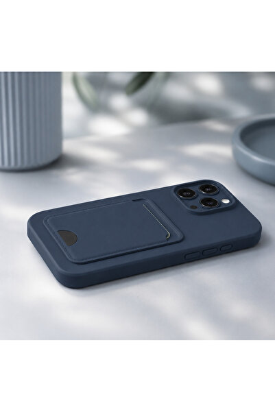 halkhouse İphone 16 Pro Max Kılıf Kamera Korumalı Kartlıklı Esnek Silikon Kel...