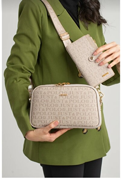 Just Polo Women's Stone Shoulder Bag and Wallet Combination-Bd2053Bd
