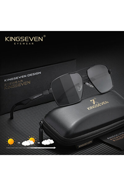 Choice5 نظارات شمسية رجالية كلاسيكية من KINGSEVEN بإطار مربع كبير، تصميم عصري...