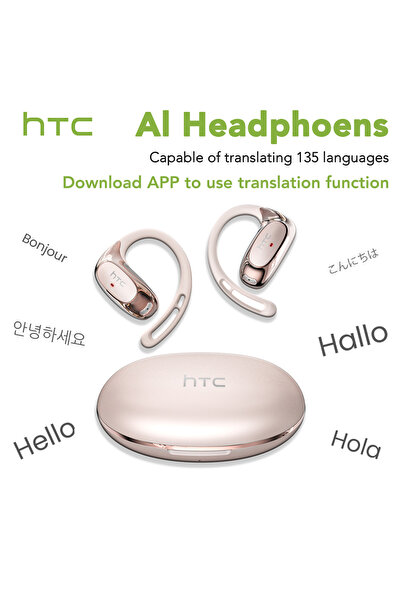 choice2 Pink AI HTC NE35 Bluetooth V6.0 AI Translation Earphones OWS Sport He...