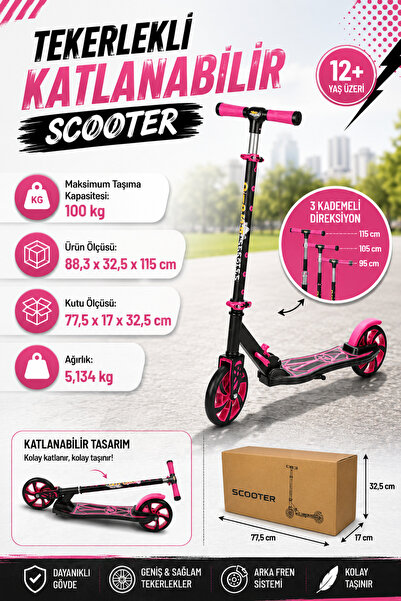 hak-iş oyuncak Dipsy Scooter Pink +12 Years 100 Kg
