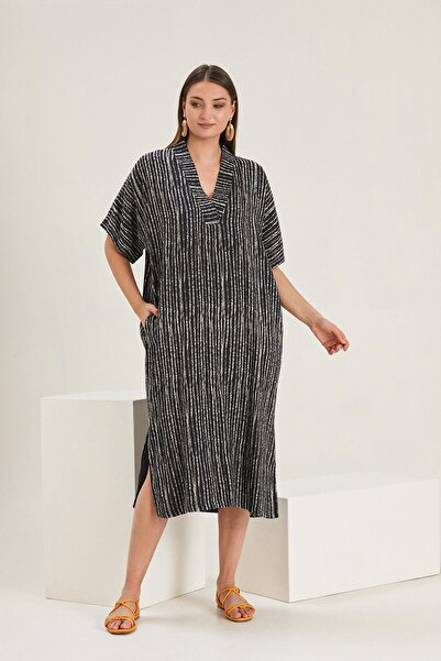 ALEXANDERGARDI V-Neck Pocketed Loose Dress (B22-288B)