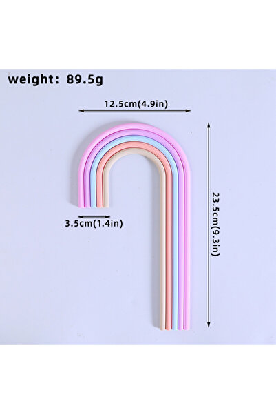 Choice18 Rainbow A 5 Rainbow Cake Toppers Colorful Rainbow Cake Decorations f...
