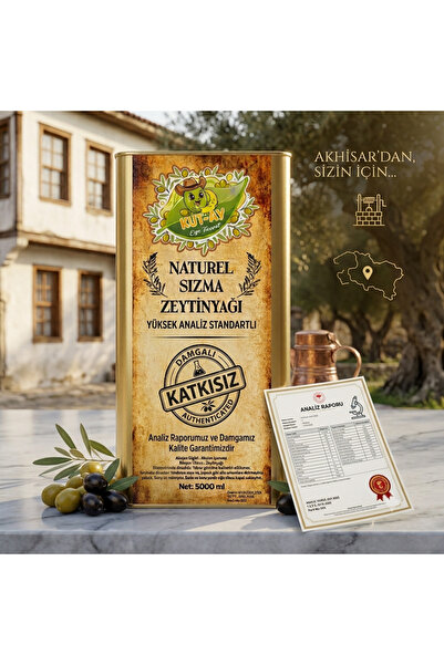 Kut-Ay Zeytincilik Doğal Sızma Zeytinyağı 5 Litre (Analiz Raporlu & Yeni Hasa...